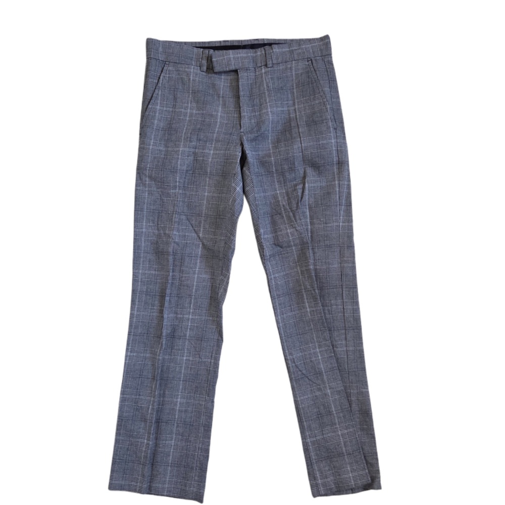 Zara Man Black Gray and White Checkered Pants